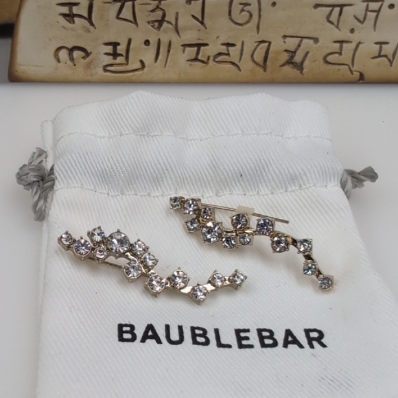 BaubleBar Gold and Silver Crystal Ear Climbers - Picture 1 of 4